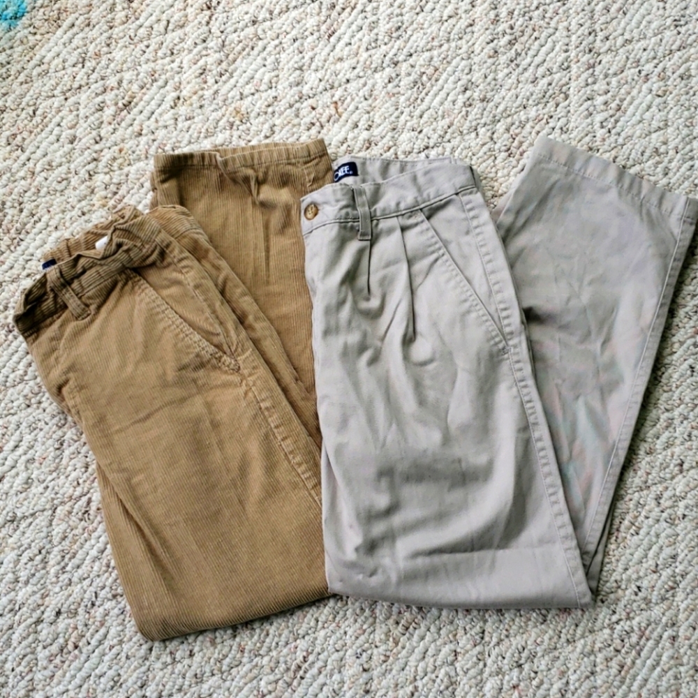 2 Pair Boys Khaki and Corduroy Pants